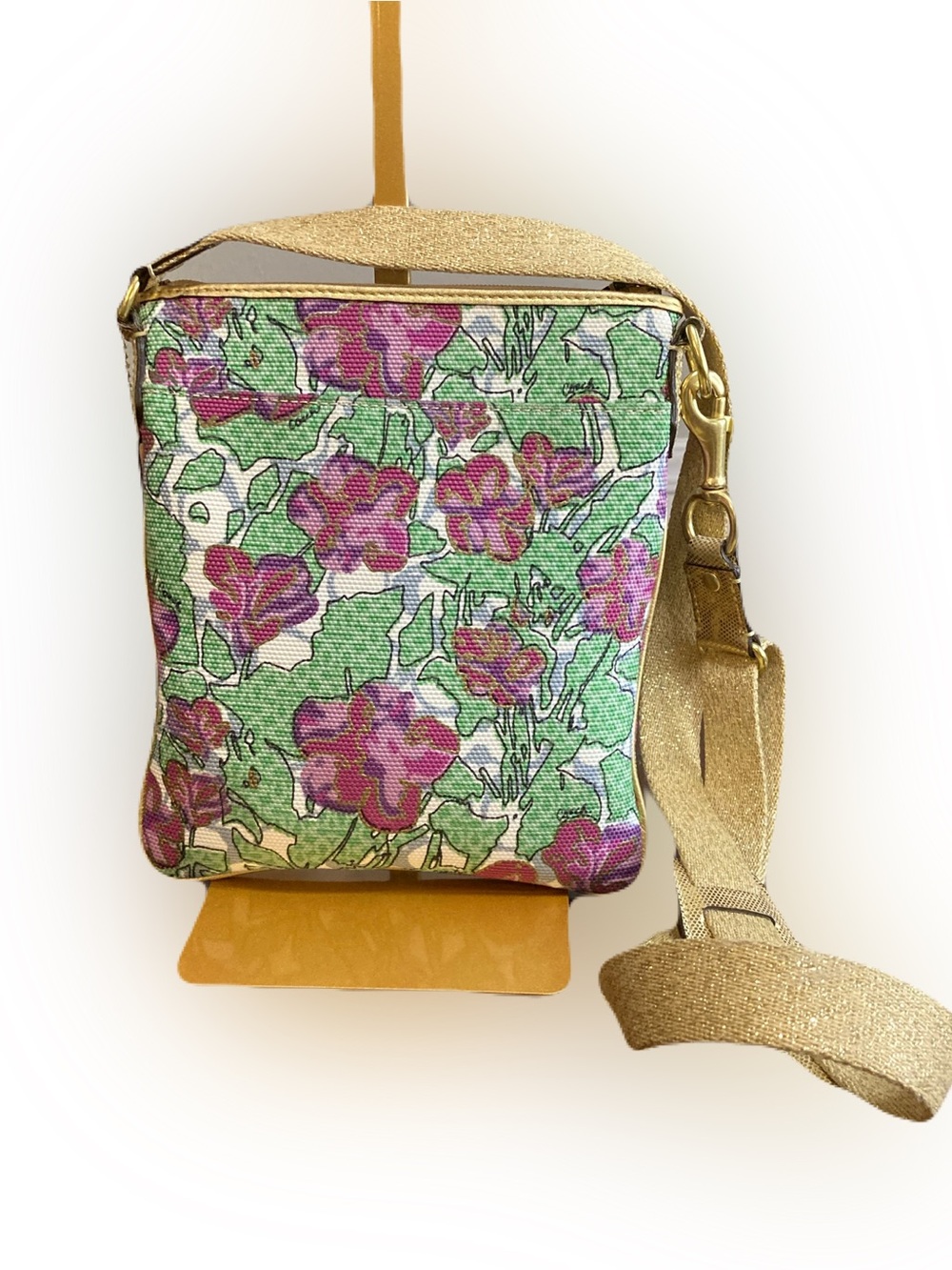 Coach Y2K Madison Floral Swingpack Crossbody Bag | Gold Trim | Style 43498 - Picture 2 of 14